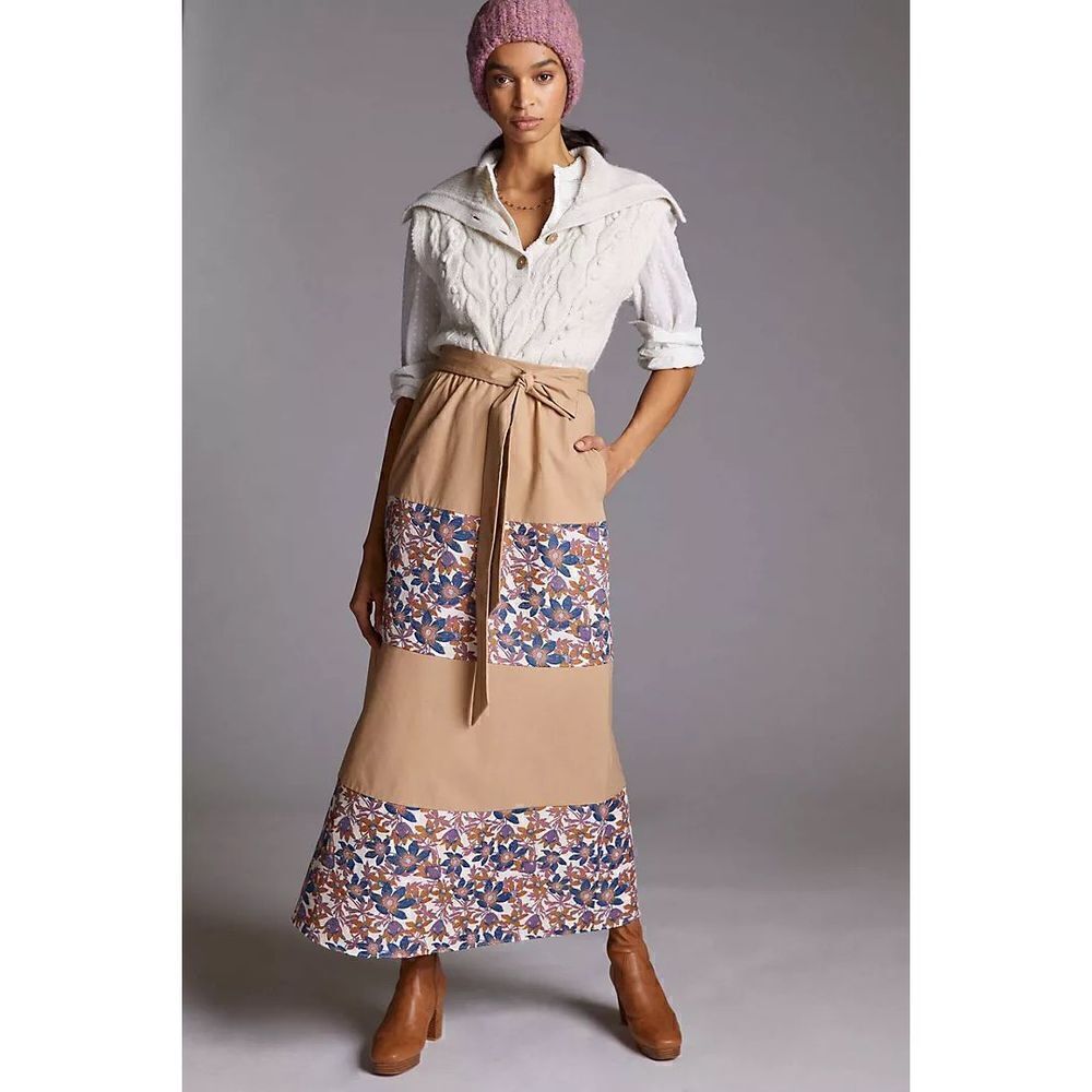 NEW Anthropologie Sachin & Babi Jacquard Maxi Skirt Size 0